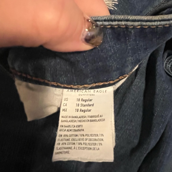 American Eagle Outfitters Men's Relaxed Ripped Jeans - Dark Blue - Picture 4 of 4